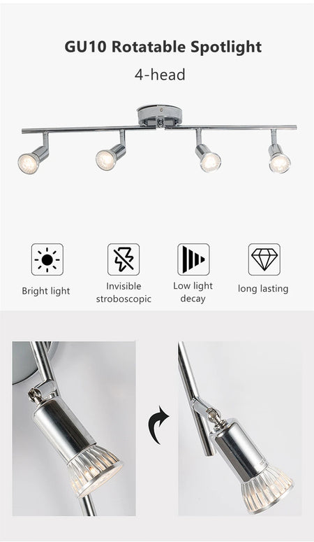 Spotlight - 4/6 Head LED Ceiling Light Rotatable 360 Degrees GU10 Spotlight Living Room Lighting SW-36214567 - SWEET-LIGHTS