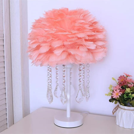 Table Lamp - Feimefeiyou Modern Feather Crystal for Bedroom SW-36210578 - SWEET-LIGHTS