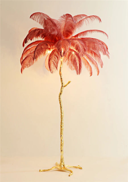 Floor Lamp - Nordic LED Ostrich Feather Deco Gold Resin SW-36210457 - SWEET-LIGHTS