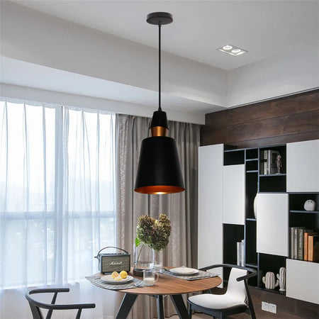 Pendant Light - Modern Hanging Wood Aluminium E27 for Dining Room Black Decor SW-36210345 - SWEET-LIGHTS