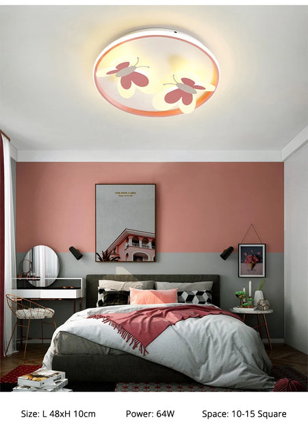 Children Lighting - Kids Ceiling Lamp Butterfly Pink Light SW-36210345 - SWEET-LIGHTS
