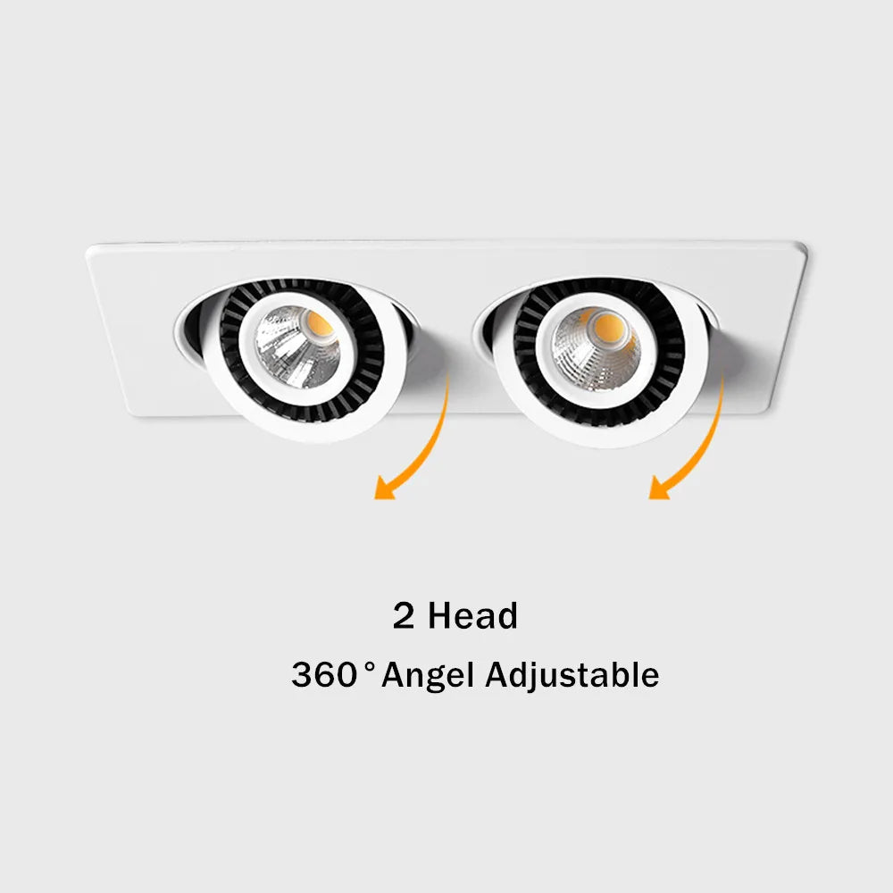 Spotlight - 360 Angle Rotatable LED COB Recessed Downlight 10W 14W 20W 24W Ceiling Spot Light AC 220V SW-36210345 - SWEET-LIGHTS