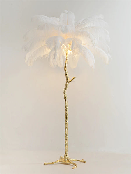 Floor Lamp - Nordic LED Ostrich Feather Deco Gold Resin SW-36210457 - SWEET-LIGHTS