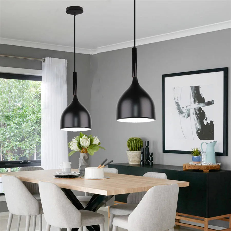 Pendant Light - Modern Hanging Wood Aluminium E27 for Dining Room Black Decor SW-36210345 - SWEET-LIGHTS