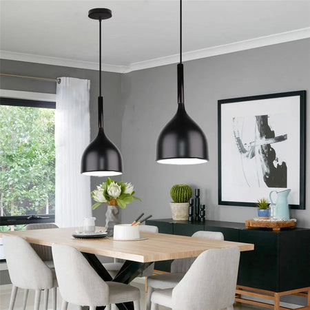 Pendant Light - Modern Hanging Wood Aluminium E27 for Dining Room Black Decor SW-36210345 - SWEET-LIGHTS