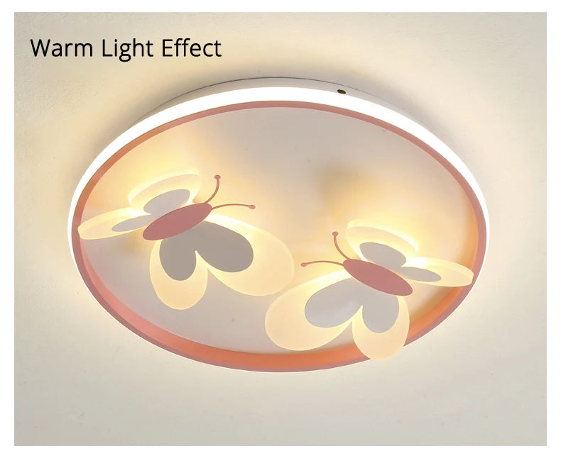 Children Lighting - Kids Ceiling Lamp Butterfly Pink Light SW-36210345 - SWEET-LIGHTS