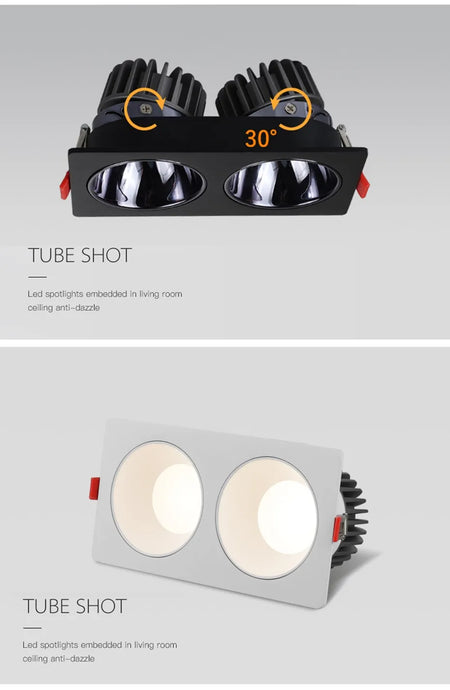 Spotlight - Anti Glare Led Downlight Dimmable Recessed Ceiling Light 7W 12W 15W AC85-265V SW-36214057 - SWEET-LIGHTS
