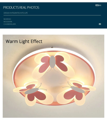 Children Lighting - Kids Ceiling Lamp Butterfly Pink Light SW-36210345 - SWEET-LIGHTS