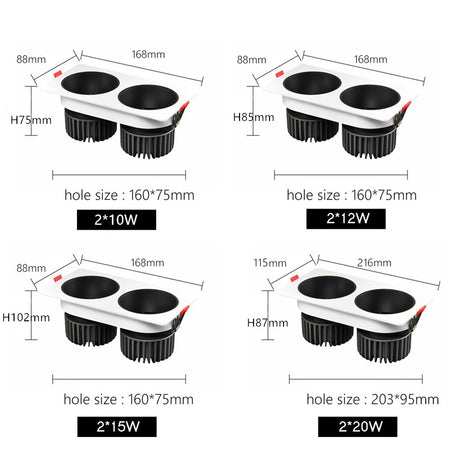 Spotlight - Anti Glare Led Downlight Dimmable Recessed Ceiling Light 7W 12W 15W AC85-265V SW-36214057 - SWEET-LIGHTS