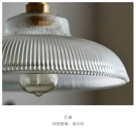 Pendant Light - Japanese Brass Semicircular Glass Chandelier for Bedroom and Dining Room SW-36210456 - SWEET-LIGHTS