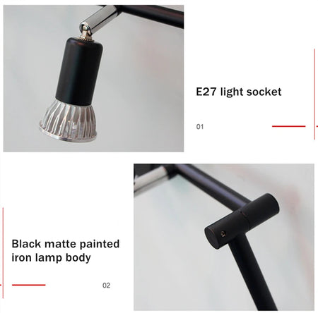 Spotlight - 4/6 Head LED Ceiling Light Rotatable 360 Degrees GU10 Spotlight Living Room Lighting SW-36214567 - SWEET-LIGHTS
