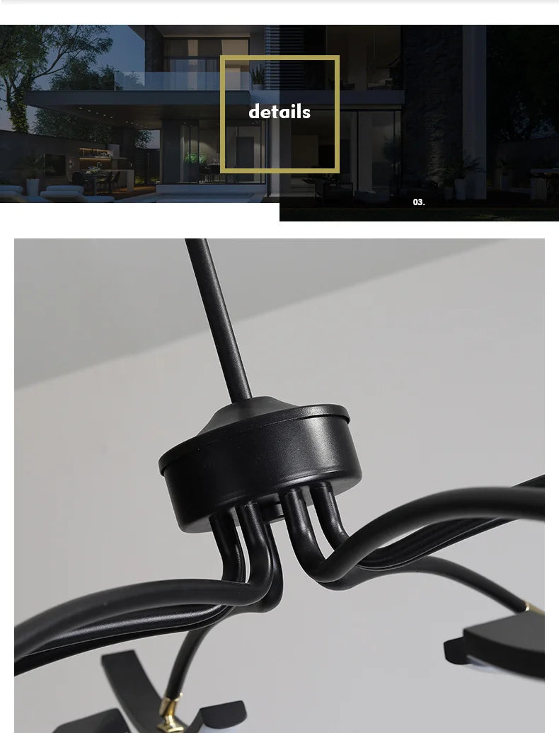 Ceiling Light - MDWELL Matte Black/White Modern LED Ceiling Lights for Living Room Bedroom Adjustable Lamp SW-36210345 - SWEET-LIGHTS