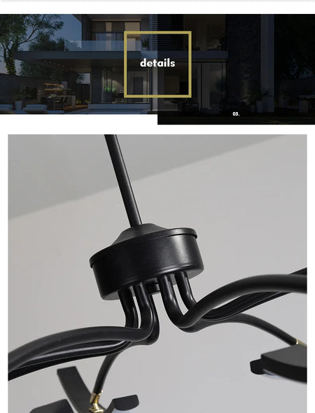 Ceiling Light - MDWELL Matte Black/White Modern LED Ceiling Lights for Living Room Bedroom Adjustable Lamp SW-36210345 - SWEET-LIGHTS