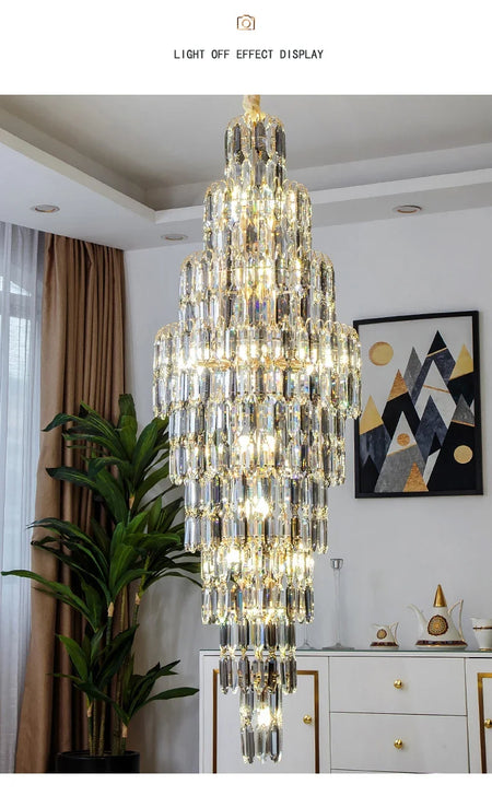 Chandelier - Duplex Building Villa Living Room Crystal Lamp SW-36210457 - SWEET-LIGHTS