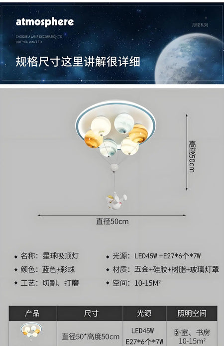 Children Lighting - Modern Astronaut LED Ceiling Light for Kids Room Decor SW-36210438 - SWEET-LIGHTS