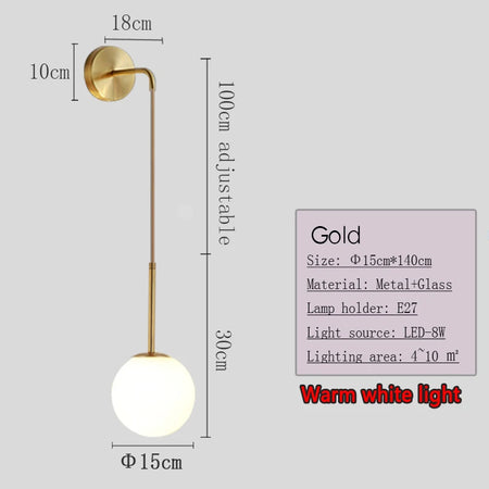 Wall Light - Nordic 2.4G Remote Control Dimming Black/Gold Lamp SW-36210345 - SWEET-LIGHTS