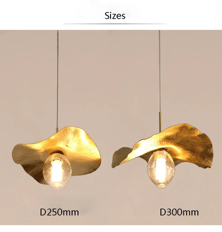 Pendant Light - Lotus Leaf Minimalist Hammered Brass Lamp SW-36210345 - SWEET-LIGHTS