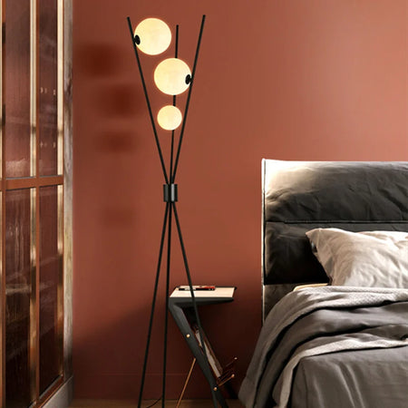 Floor Lamp - Artpad Nordic Black Tripod 3D Moon Shade SW-36210789 - SWEET-LIGHTS