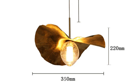 Pendant Light - Lotus Leaf Minimalist Hammered Brass Lamp SW-36210345 - SWEET-LIGHTS