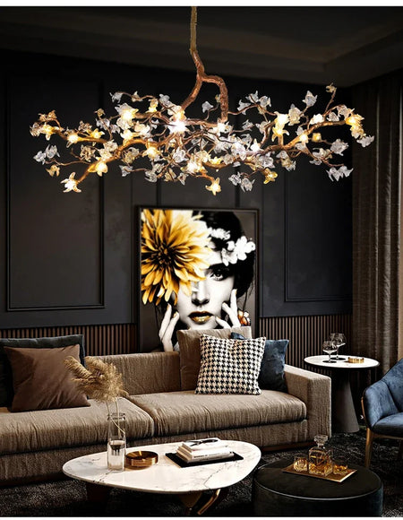 Chandelier - Style Vintage Copper Flower LED Light SW-36210458 - SWEET-LIGHTS