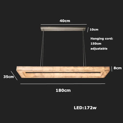 Pendant Light - Rectangular Retro American Black LED Chandelier SW-36210934 - SWEET-LIGHTS