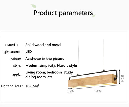 Pendant Light - High-end Simple Nordic Wooden LED with Metal Pole for Restaurants and Cafes Bright SW-36210748 - SWEET-LIGHTS