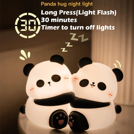 Children Lighting - Cute Hug Panda Night Light LED Squishy Animal Night Lamp 3 Level Dimmable for Kids SW-36210345 - SWEET-LIGHTS