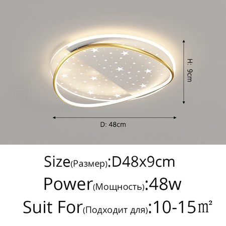 Ceiling Light - New Modern LED Black/Gold with Remote Control SW-36210678 - SWEET-LIGHTS
