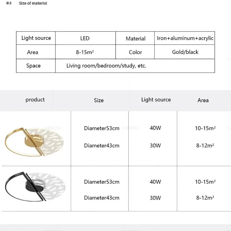 Ceiling Light - Modern LED Ceiling Lamp For Living Dining Room Indoor Home Decor Lighting Fixture SW-36210345 - SWEET-LIGHTS