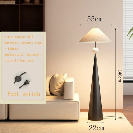 Floor Lamp - Japanese Designer Wabi-sabi Minimalist Cloth Cover Art Stand Lights Living Room Bedroom SW-36210789 - SWEET-LIGHTS