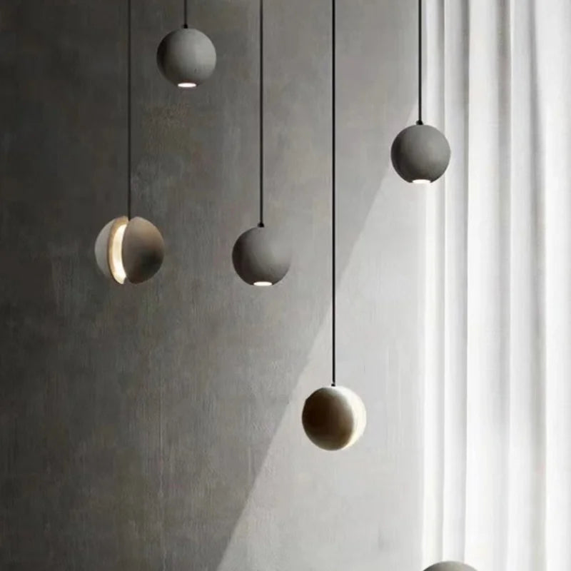 Pendant Light - Minimalist Cement Chandelier Modern Planet Moon Pendant Lights for Bedroom Dining Room Bar SW-36210458 - SWEET-LIGHTS