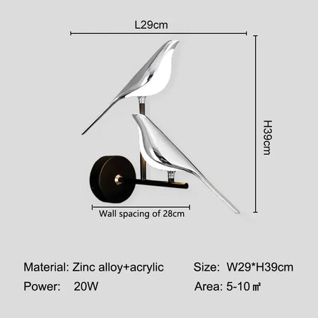 Wall Light - Creative Bird 360° Rotatable LED Wall Lamp Golden Touch Switch SW-36210457 - SWEET-LIGHTS