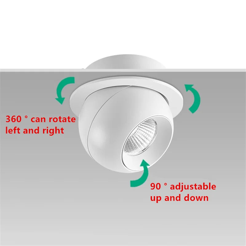 Spotlight - Embedded Rotating LED Downlights 7W9W12W15W20W Anti Glare COB Spot Lights AC90-260V SW-36210453 - SWEET-LIGHTS