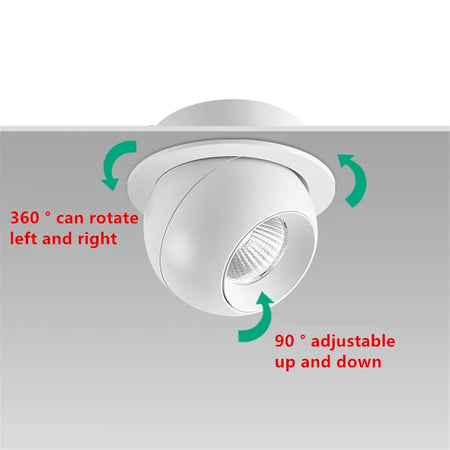 Spotlight - Embedded Rotating LED Downlights 7W9W12W15W20W Anti Glare COB Spot Lights AC90-260V SW-36210453 - SWEET-LIGHTS