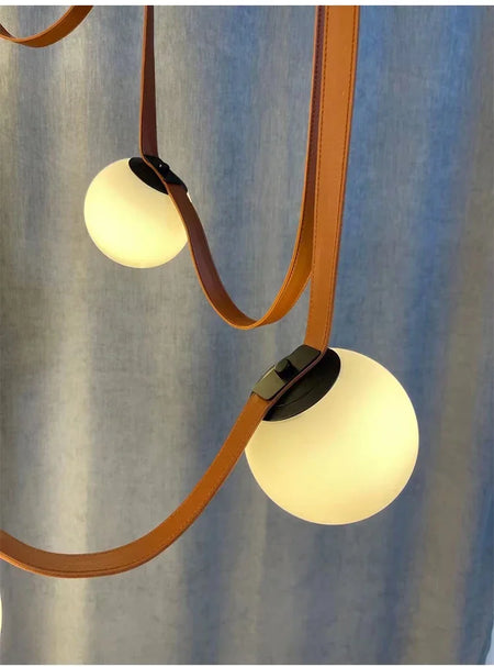 Pendant Light - Nordic Leather Chandelier LED Lamps for Duplex SW-36210345 - SWEET-LIGHTS