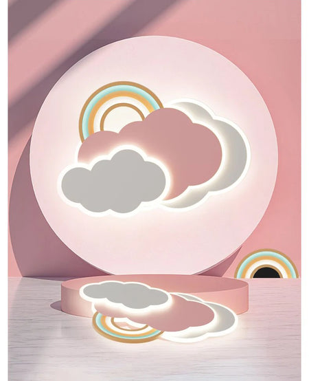 Children Lighting - Romantic Rainbow Cloud Ceiling Lamps 50cm 60cm Pink Light Remote Control SW-36210345 - SWEET-LIGHTS