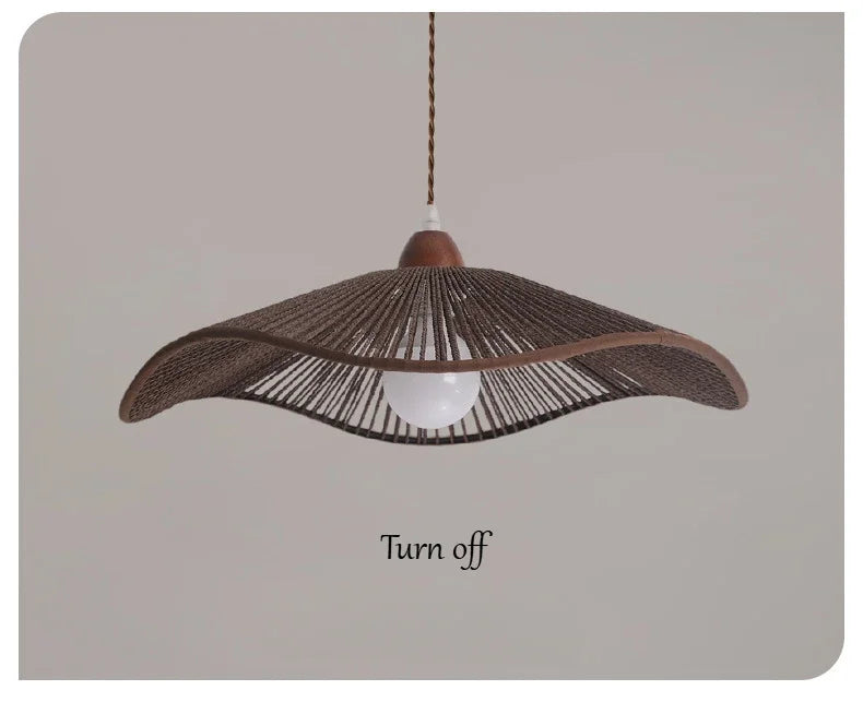 Pendant Light - SANDYHA Japanese Retro Walnut Hemp Rope Lamp SW-36210923 - SWEET-LIGHTS