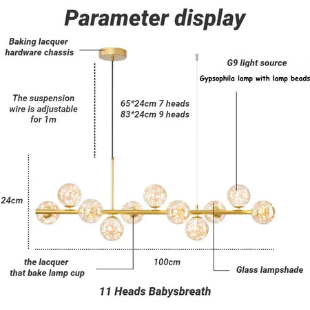 Pendant Light - Modern Long Dining Room Chandelier Glass Ball Lampshade Light Over The Table Kitchen Office Pendant Lamp Home Decor Luminaires SW-36210789 - SWEET-LIGHTS