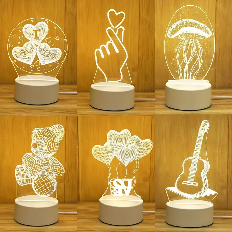 Children Lighting - Romantic Love 3D Led Lamp for Kids Night Light SW-36210489 - SWEET-LIGHTS