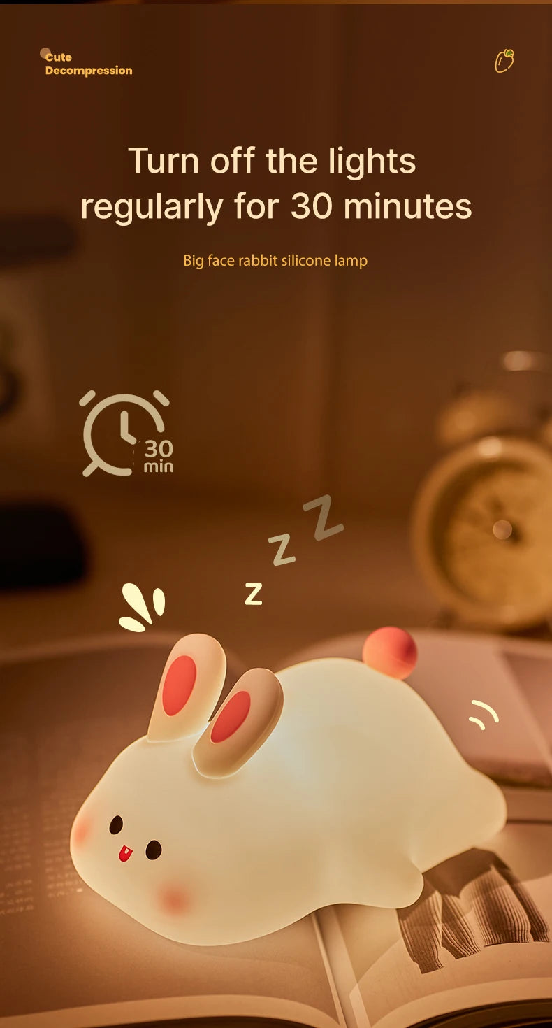 Children Lighting - Cute Rabbit Rechargeable Night Lamp Touch Sensor USB Light for Kids Gift SW-36210345 - SWEET-LIGHTS