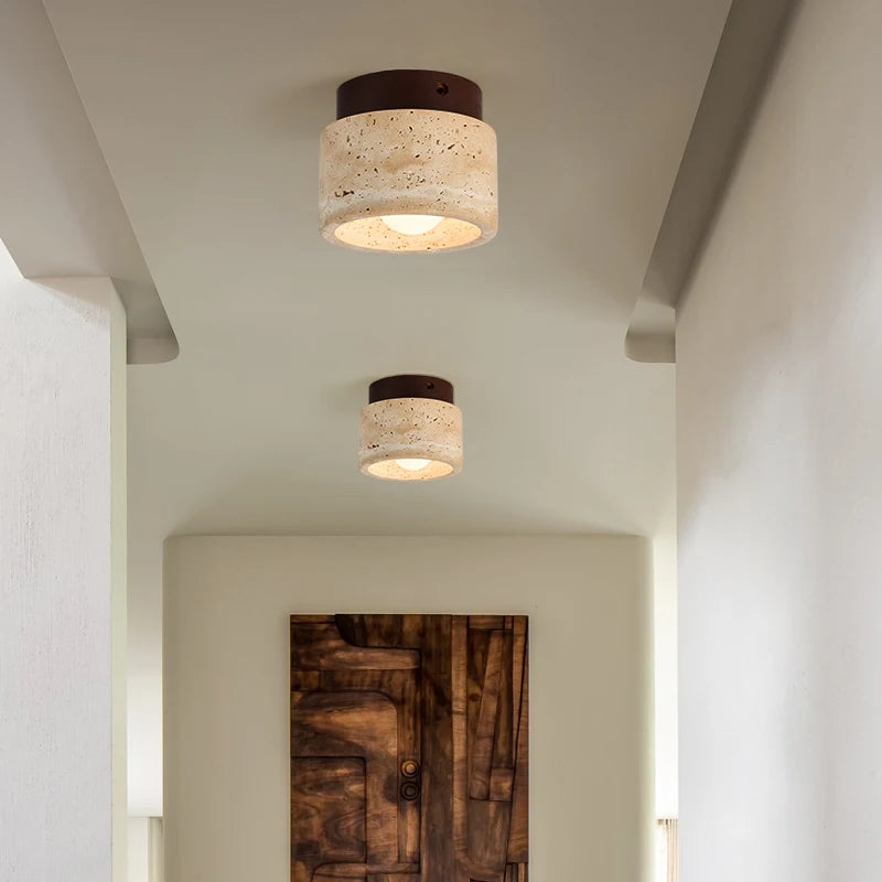 Ceiling Light - IWHD Home Decor LED Ceiling Light Fixtures Balcony Living Room Yellow Travertine PMMA Lampshade Industrial Vintage SW-36210467 - SWEET-LIGHTS