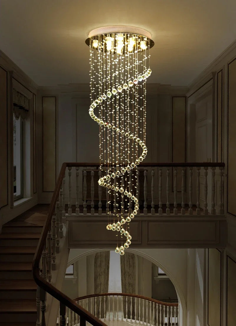 Chandelier - New Modern LED K9 Crystal Double Staircase Lamp SW-36210347 - SWEET-LIGHTS