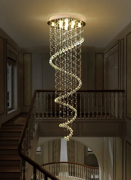 Chandelier - New Modern LED K9 Crystal Double Staircase Lamp SW-36210347 - SWEET-LIGHTS