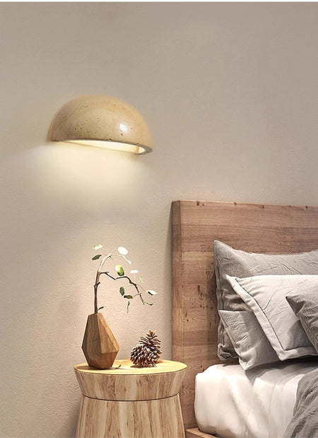 Wall Light - IWHD Modern Nordic LED Walnut Yellow Travertine Lamp SW-36210357 - SWEET-LIGHTS