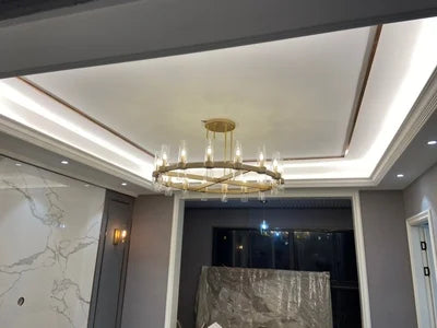 Pendant Light - Retro American Chrome Black Gold LED Chandelier Lighting Fixtures For Foyer SW-36210458 - SWEET-LIGHTS