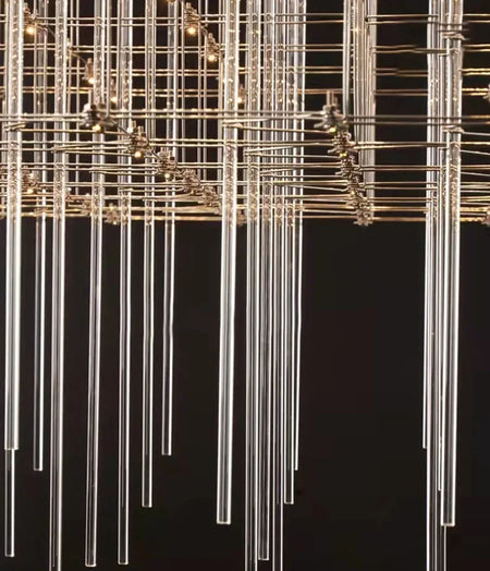 Chandelier - Chrome Square LED Pendant Lamp Stainless Steel For Hall Foyer Restaurant Adjustable Cord SW-36210487 - SWEET-LIGHTS