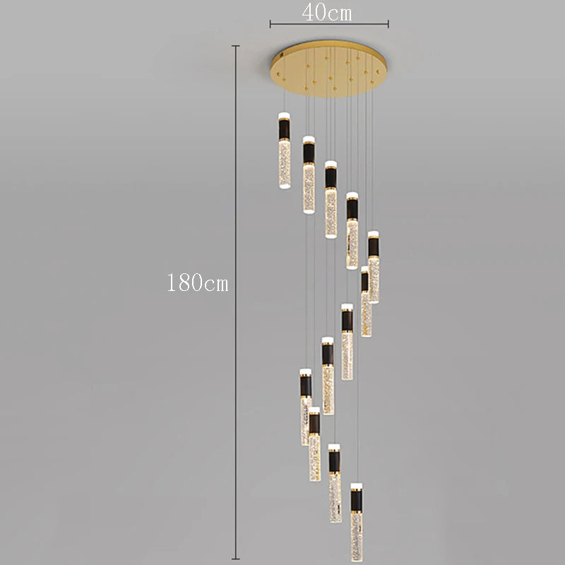Pendant Light - Modern Crystal Stair Chandelier LED Indoor Lighting SW-36210457 - SWEET-LIGHTS