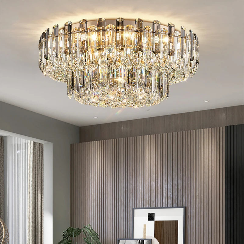 Chandelier - Modern Luxury Clear Amber Crystal Ceiling Lamp Elegant LED Lighting SW-36210234 - SWEET-LIGHTS