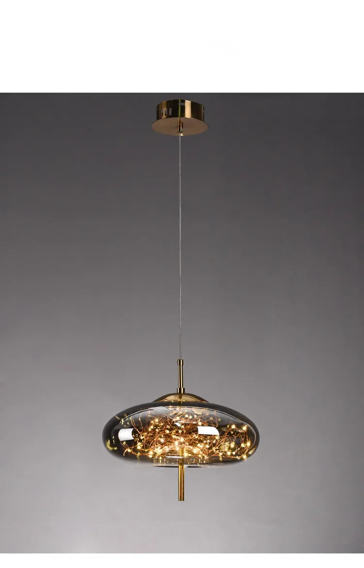 Pendant Light - Nordic Net Red Bedside Chandelier Glass SW-36210345 - SWEET-LIGHTS