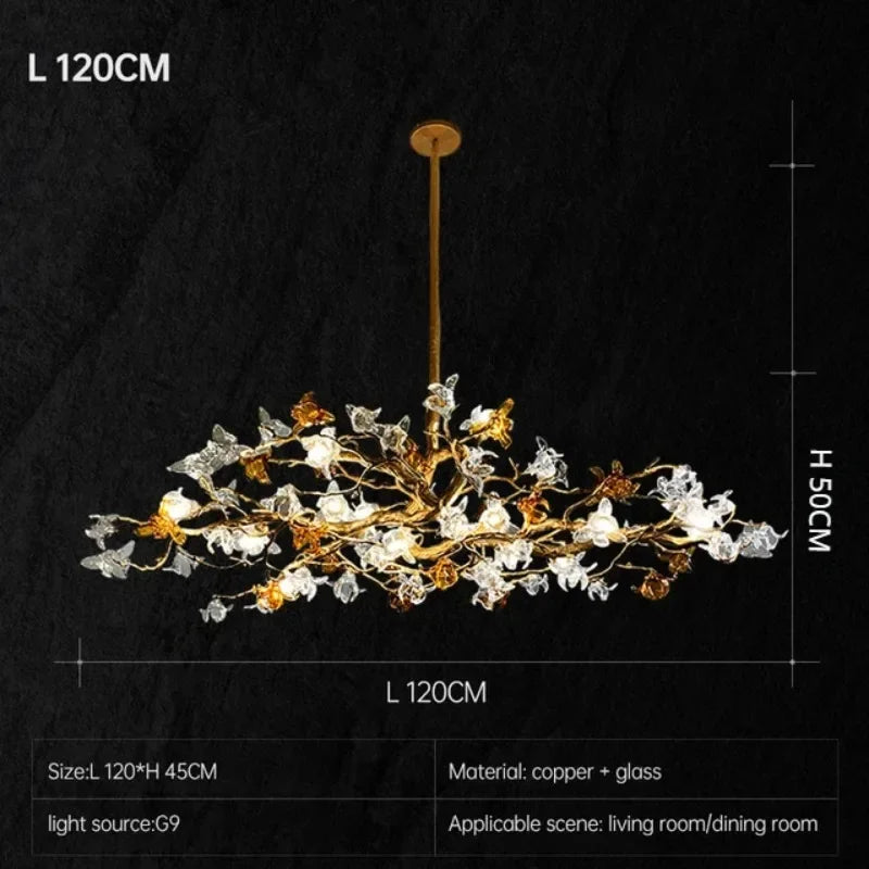 Chandelier - Style Vintage Copper Flower LED Light SW-36210458 - SWEET-LIGHTS